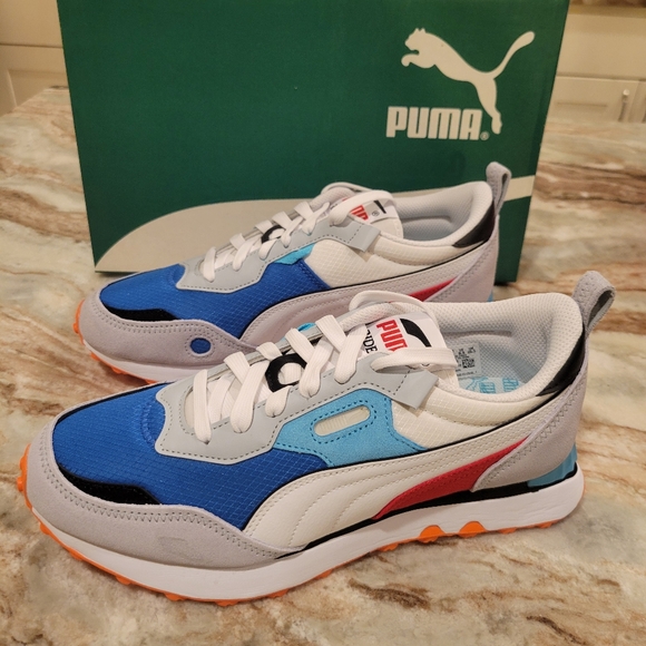 Puma Rider FV 'Future Vintage', Men's 8.5, White/Blue/Red, NWT - Picture 1 of 7